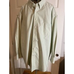 Roundtree & Yorke Gold Label Mens 18 33 green Non Iron Oxford Button Down Shirt